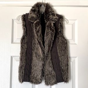 Knit fur vest